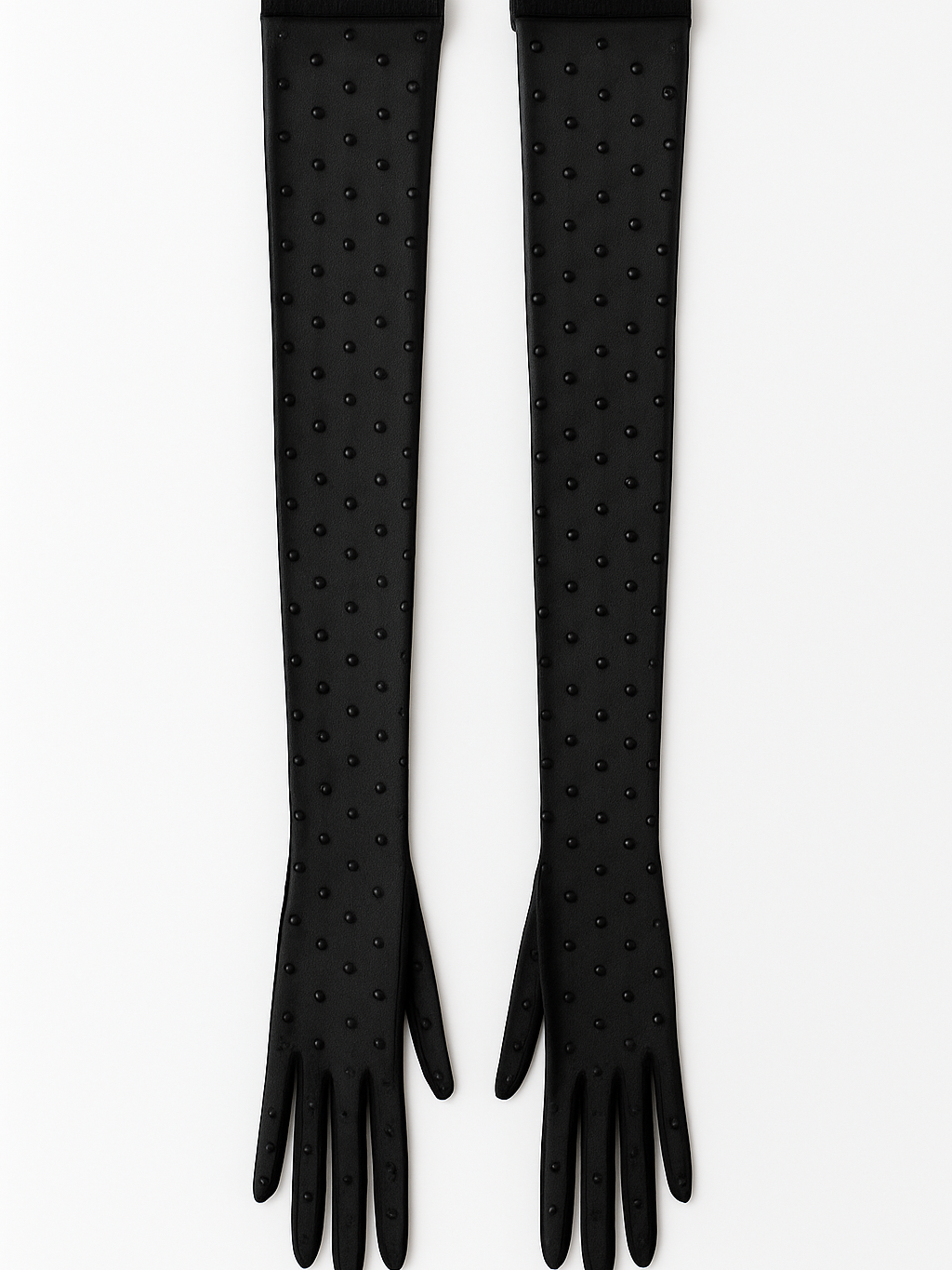 أكمام مرصعة بأحجار الراين السوداء للنساء