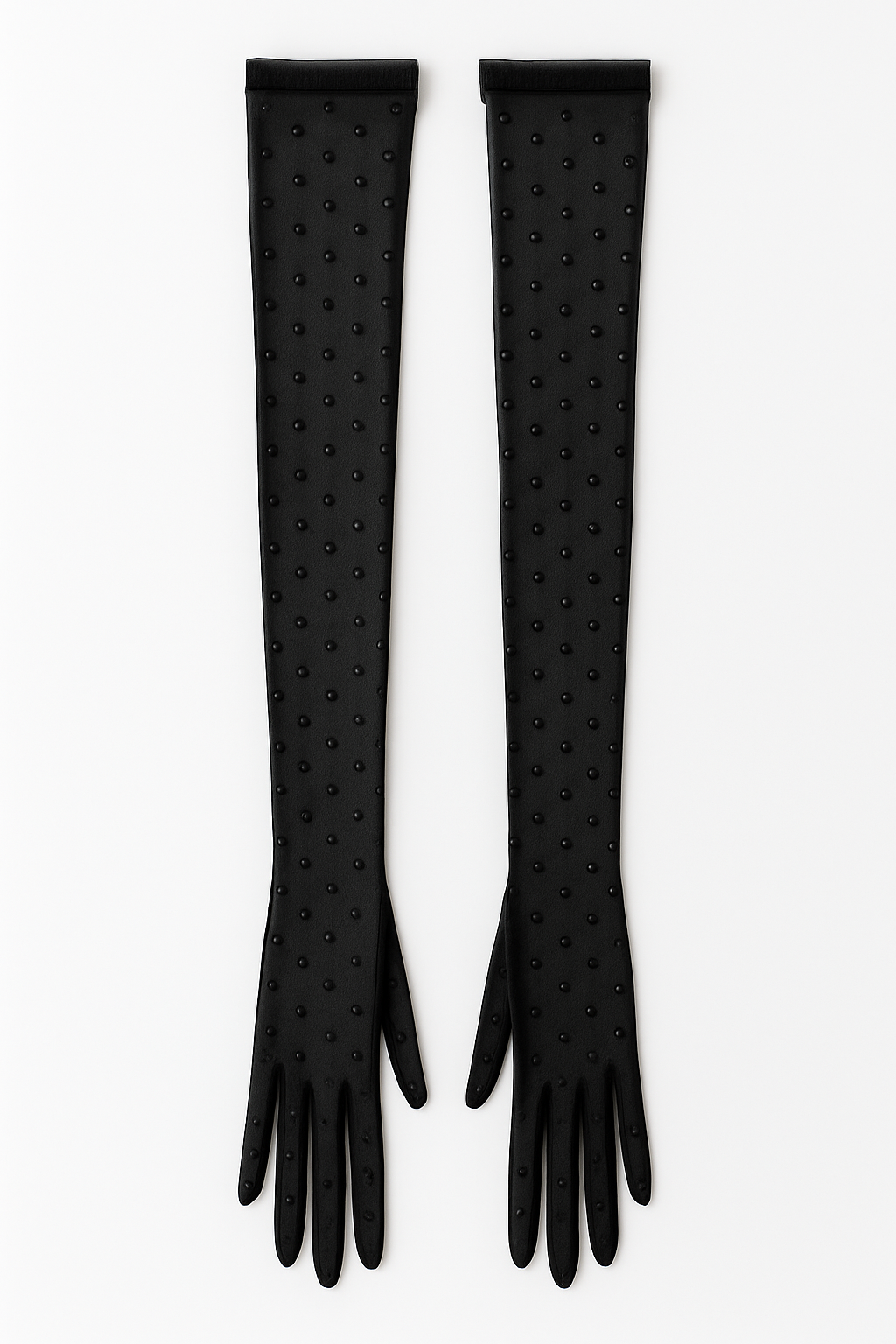 أكمام مرصعة بأحجار الراين السوداء للنساء