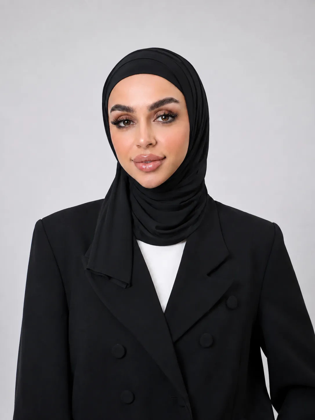 حجاب قصير من القطن مزدوج ال