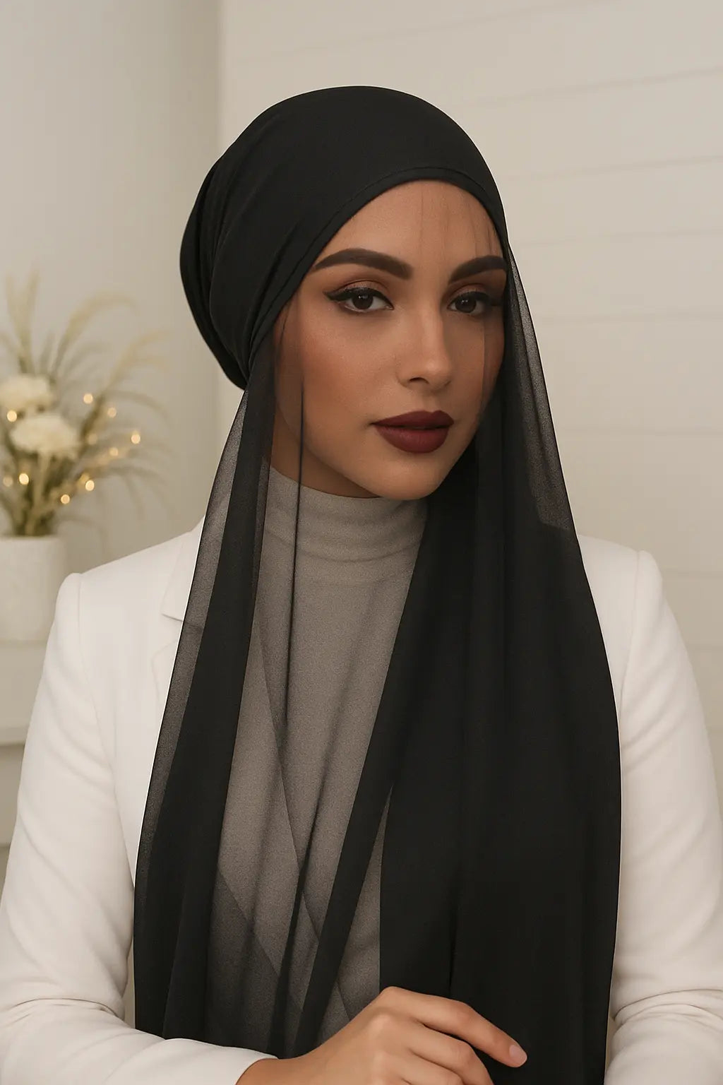 Instant Chiffon Hijab with Undercap Smack Touch (Hijab)
