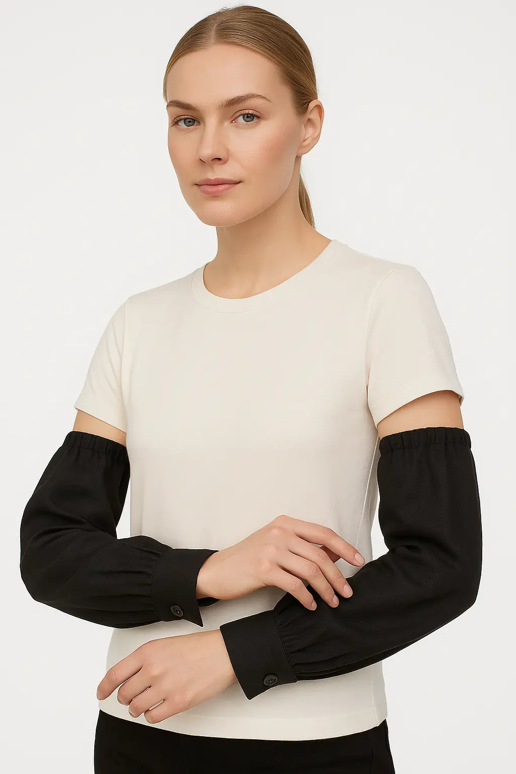 Linen Sleeves with Button Smack Touch (Gloves)