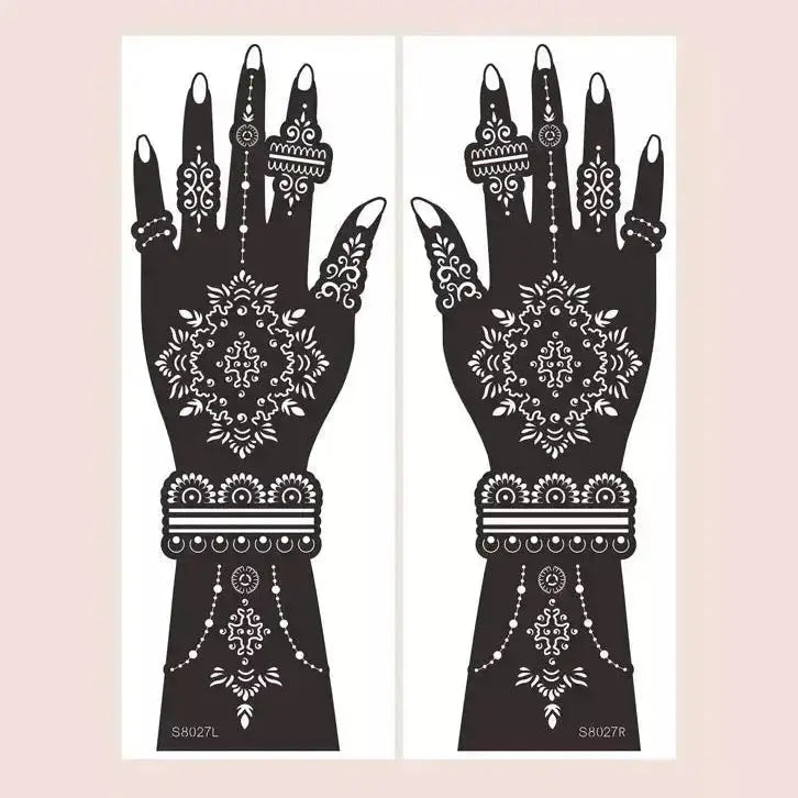 Flower Pattern Mehndi Stencils | 2 Sheets | 4 Style