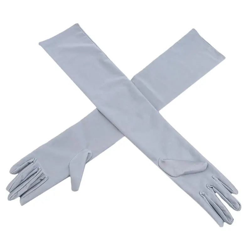 Plain Long Satin Gloves Smack Touch (Gloves)
