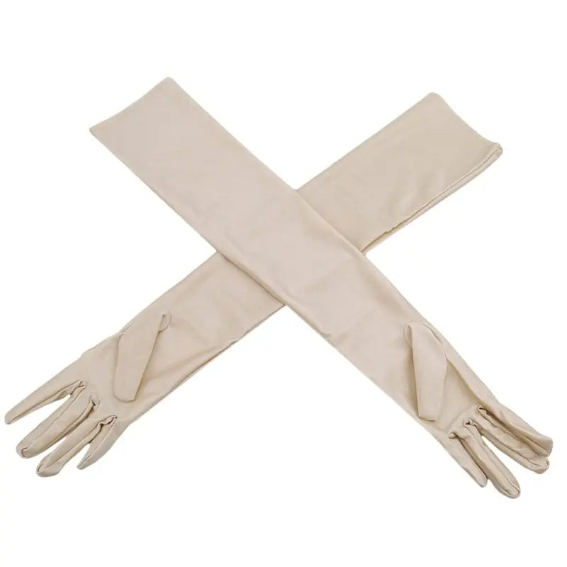 Plain Long Satin Gloves Smack Touch (Gloves)