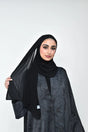 Chiffon High Quality Stitch Hijab Black Scarf (Hijab)