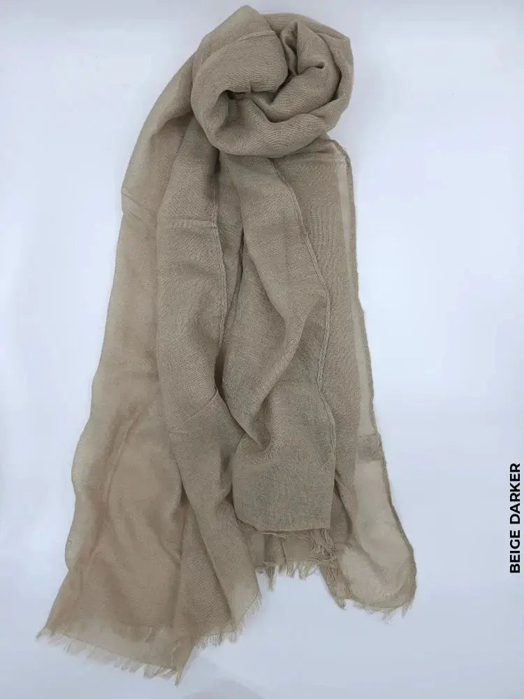 Comfort Linen Scarf for Summer Beige Darker Linen Scarf