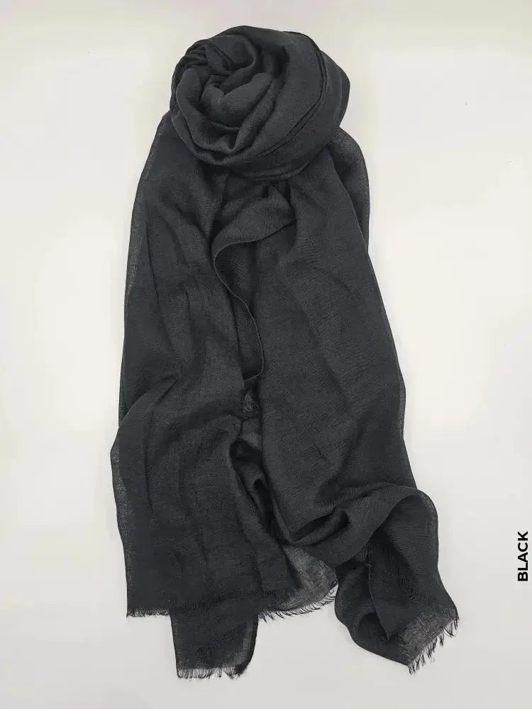 Comfort Linen Scarf for Summer Black Linen Scarf