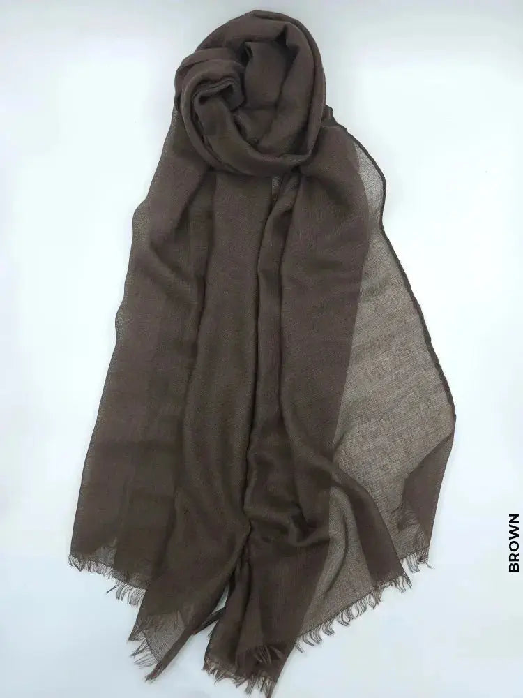 Comfort Linen Scarf for Summer Brown Linen Scarf