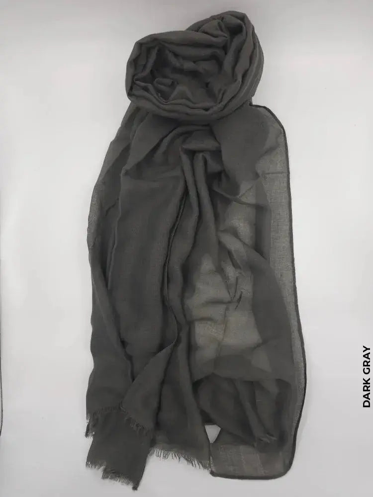 Comfort Linen Scarf for Summer Dark Gray Linen Scarf