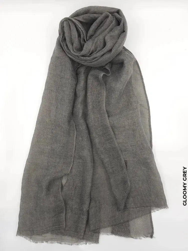 Comfort Linen Scarf for Summer Gloomy Grey Linen Scarf