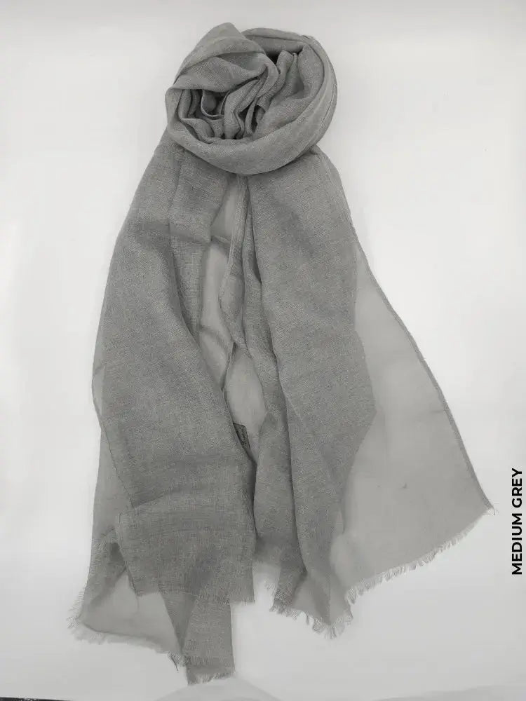 Comfort Linen Scarf for Summer Medium Grey Linen Scarf