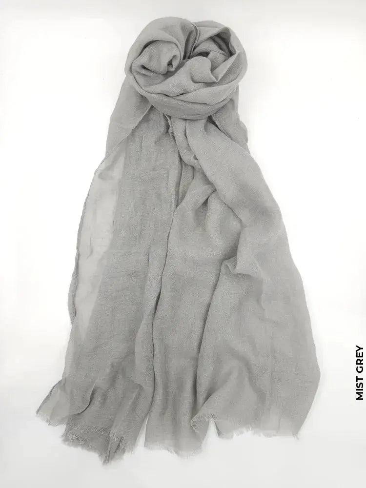 Comfort Linen Scarf for Summer Mist Grey Linen Scarf