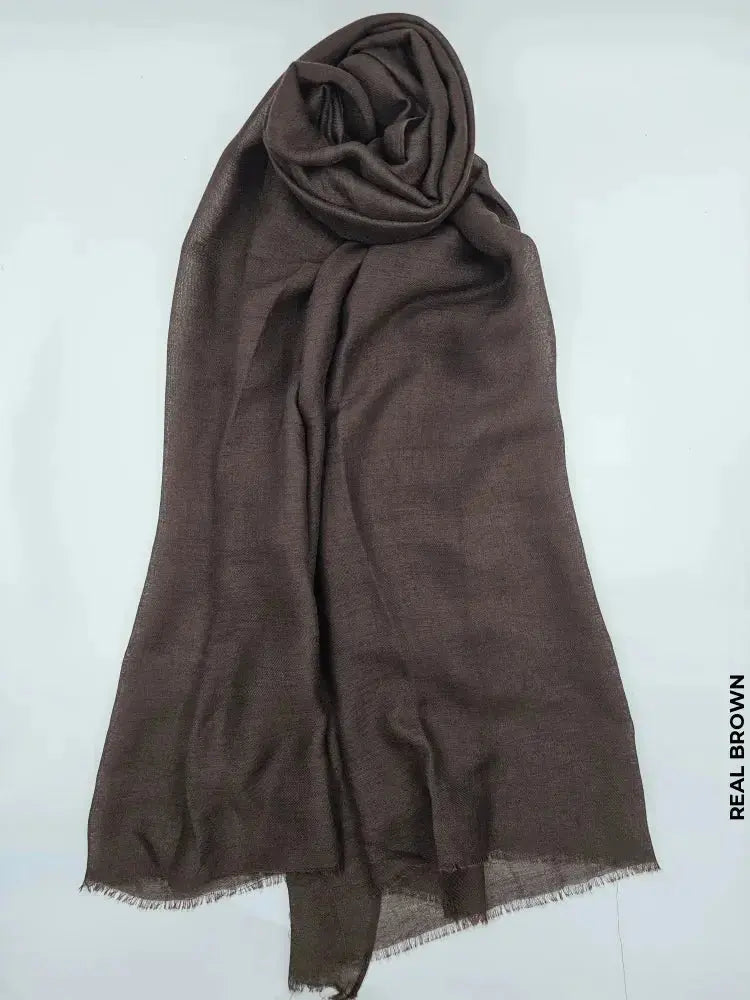 Comfort Linen Scarf for Summer Real Brown Linen Scarf