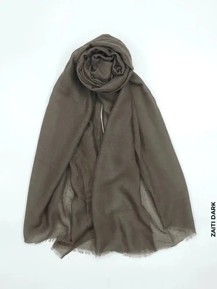 Comfort Linen Scarf for Summer Zaiti Dark Linen Scarf