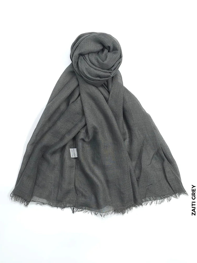 Comfort Linen Scarf for Summer Zaiti Grey Linen Scarf