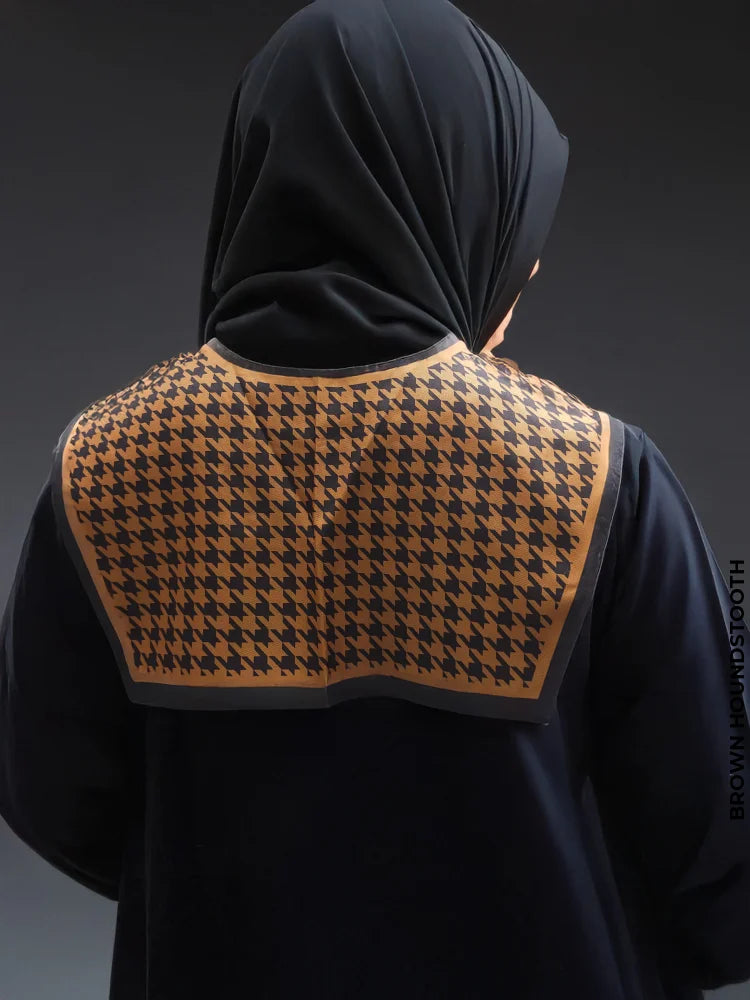 Fashionable Dickey Collar Brown Houndstooth Collar