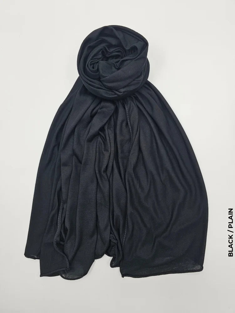 Kleenex Cotton Hijab Black / Plain Scarf (Hijab)