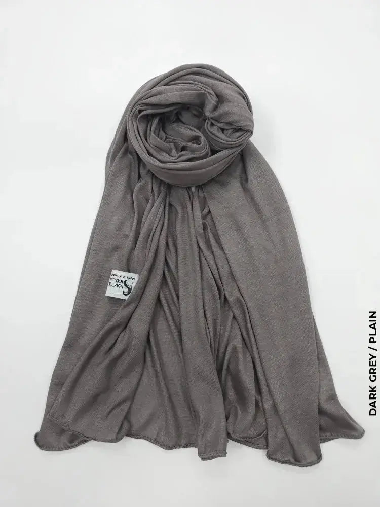 Kleenex Cotton Hijab Dark Grey / Plain Scarf (Hijab)