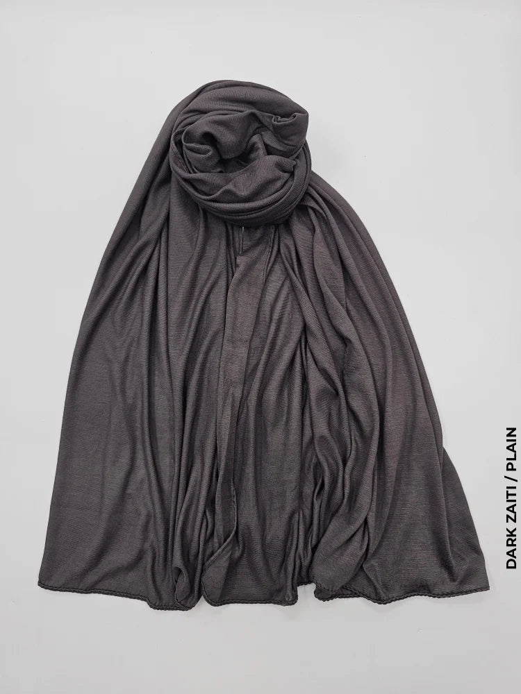 Kleenex Cotton Hijab Dark Zaiti / Plain Scarf (Hijab)