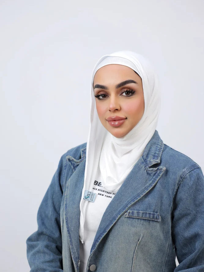 Kleenex Cotton Hijab Dull White / Plain Scarf (Hijab)