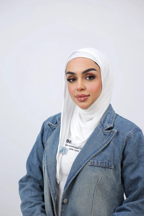 Kleenex Cotton Hijab Dull White / Plain Scarf (Hijab)