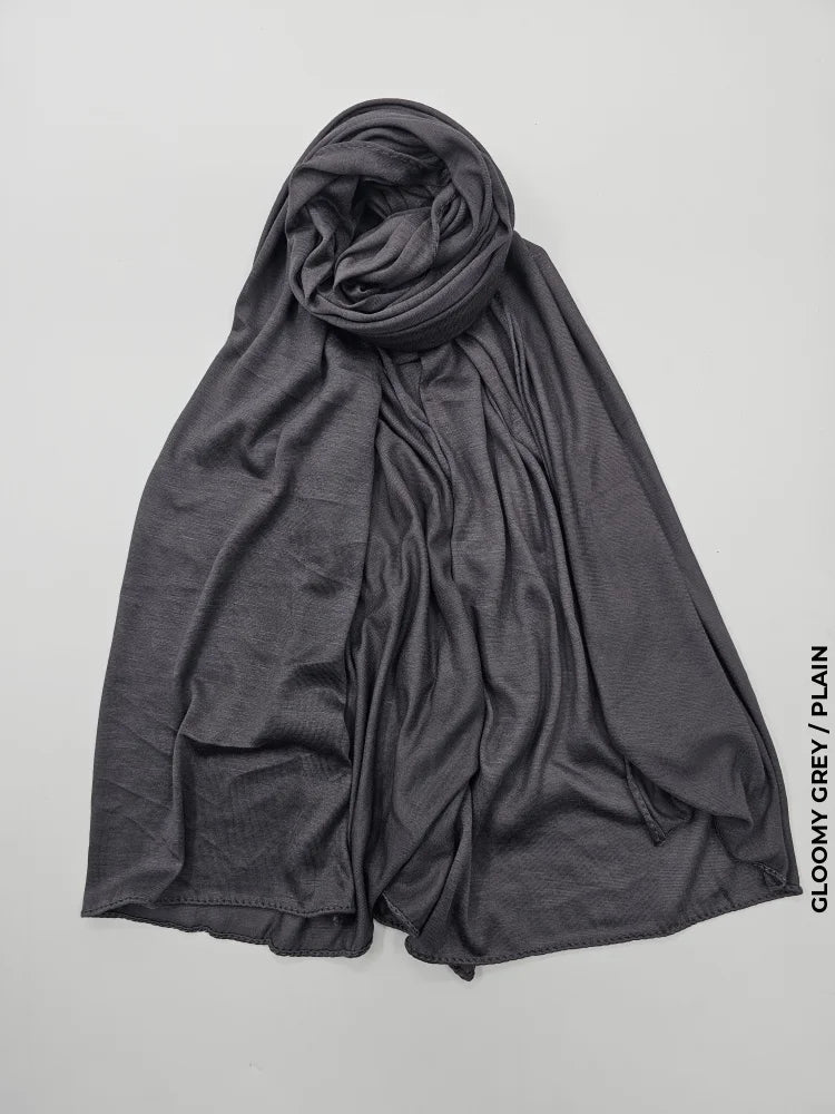 Kleenex Cotton Hijab Gloomy Grey / Plain Scarf (Hijab)