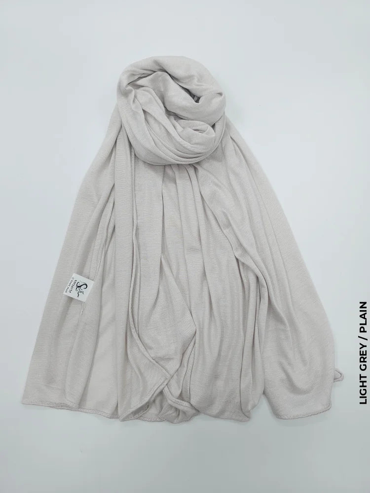 Kleenex Cotton Hijab Light Grey / Plain Scarf (Hijab)