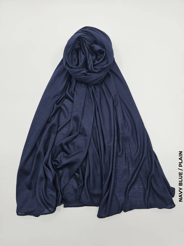 Kleenex Cotton Hijab Navy Blue / Plain Scarf (Hijab)