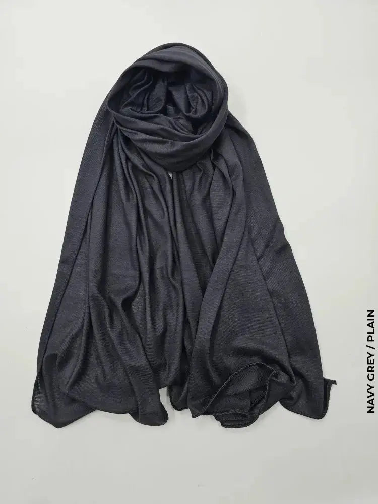 Kleenex Cotton Hijab Navy Grey / Plain Scarf (Hijab)