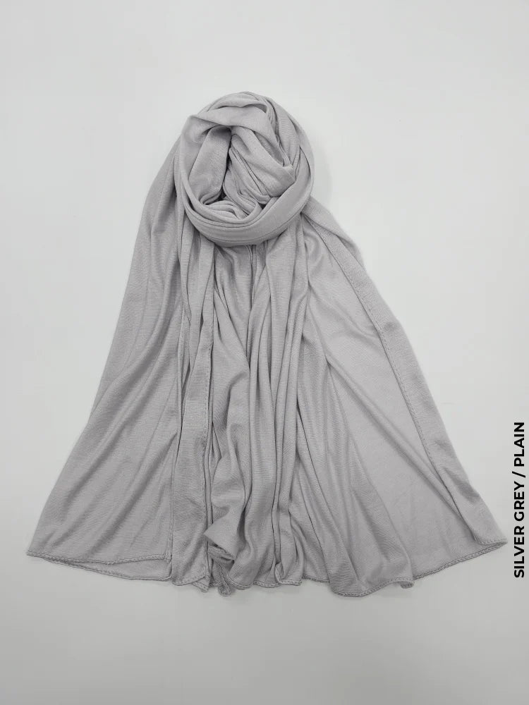 Kleenex Cotton Hijab Silver Grey / Plain Scarf (Hijab)