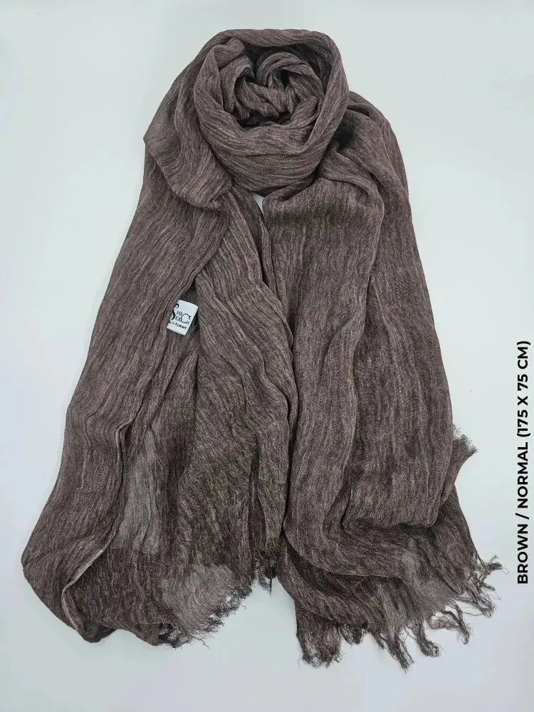 Kresha Thailendi Hijab Brown / Normal (175 x 75 cm) Linen Scarf