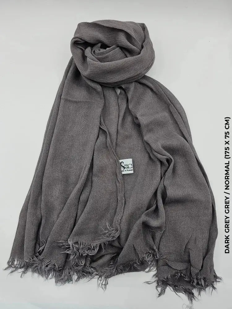 Kresha Thailendi Hijab Normal (175 x 75 cm) / Dark Grey Grey Linen Scarf