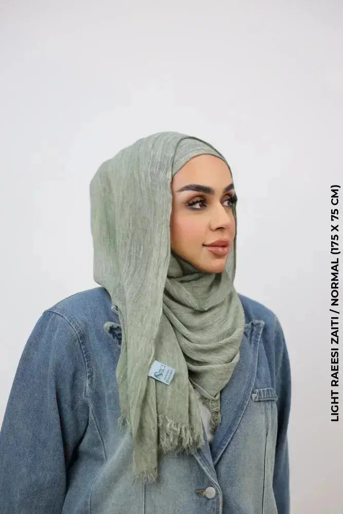 Kresha Thailendi Hijab Light Raeesi Zaiti / Normal (175 x 75 cm) Linen Scarf