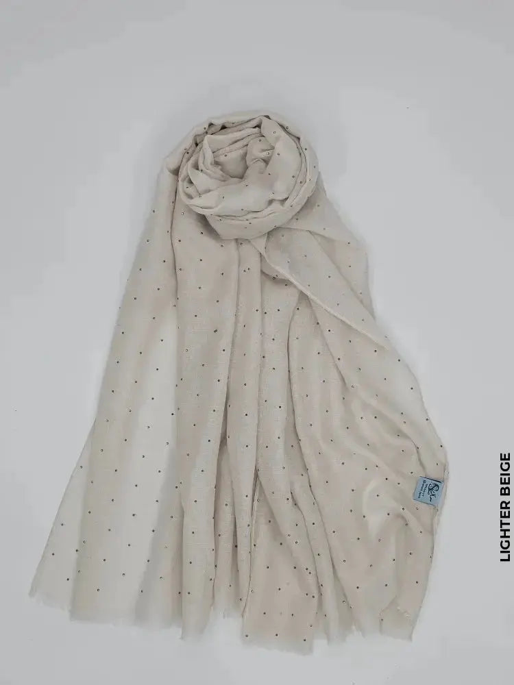 Lightweight Crystal Shawl Hijab Lighter Beige Scarf (Hijab)