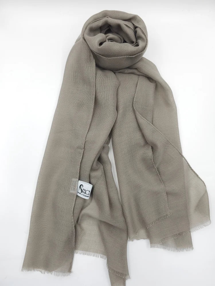 Lightweight Small Size Shawl Hijab Grey Beige Scarf (Hijab)