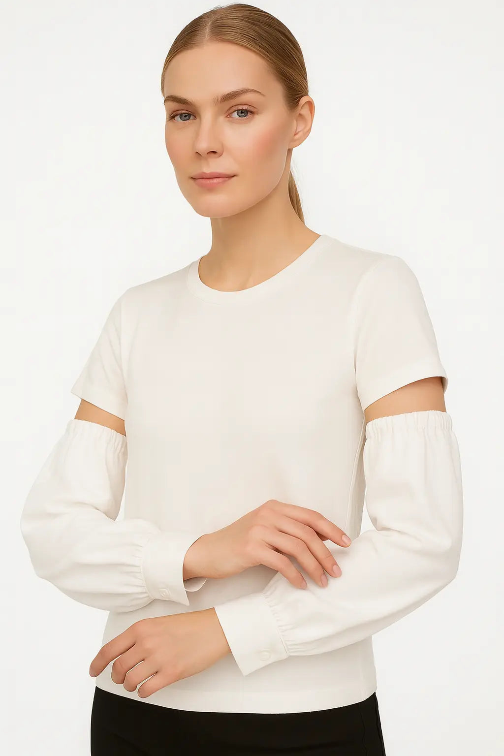 Linen Sleeves with Button Smack Touch (Gloves)