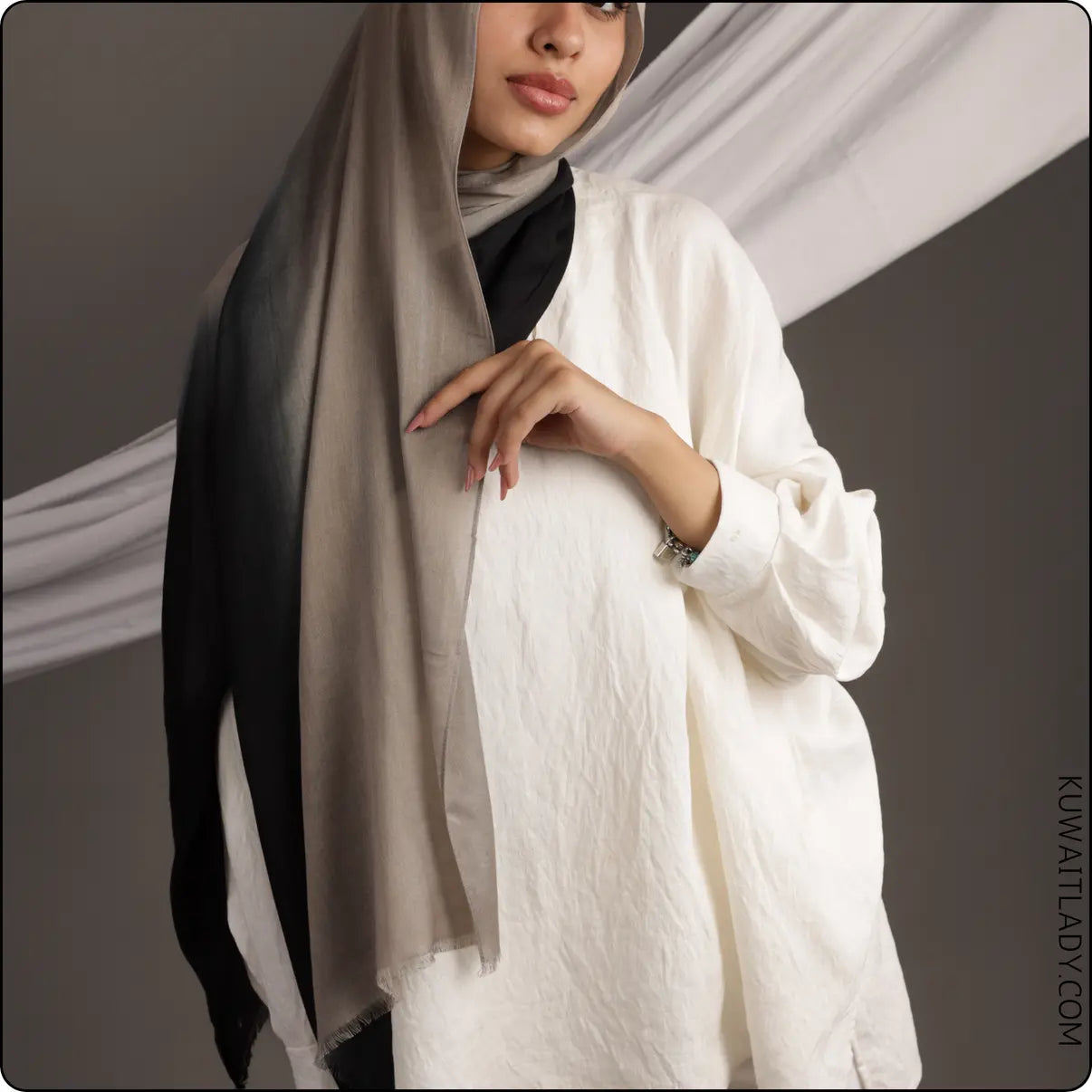 Shaded Linen Viscose Scarf Smack Touch
