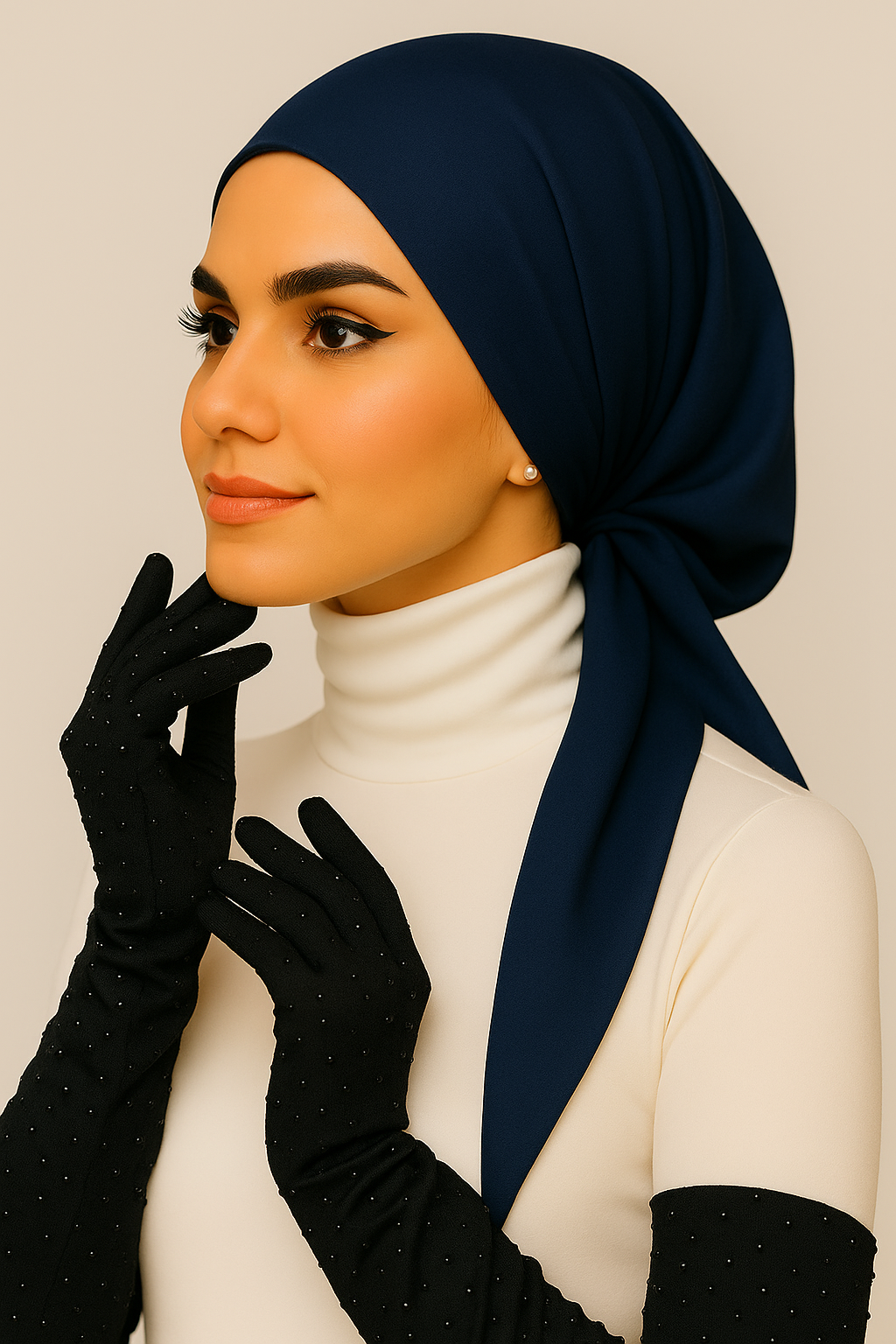 أكمام مرصعة بأحجار الراين السوداء للنساء