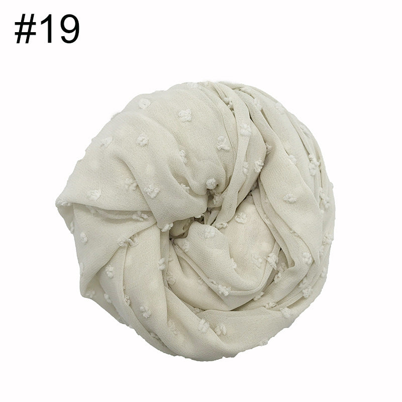 وشاح منقط من الشيفون | ألوان متعددة | 180 * 70 سم