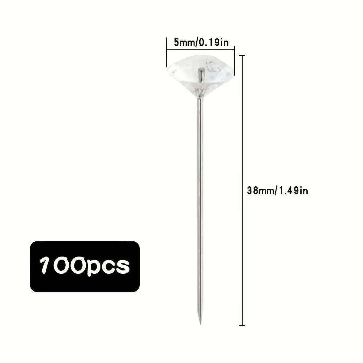 Crystal Pin For Wedding 100 Pcs Smack Touch (Hijab Accessories)