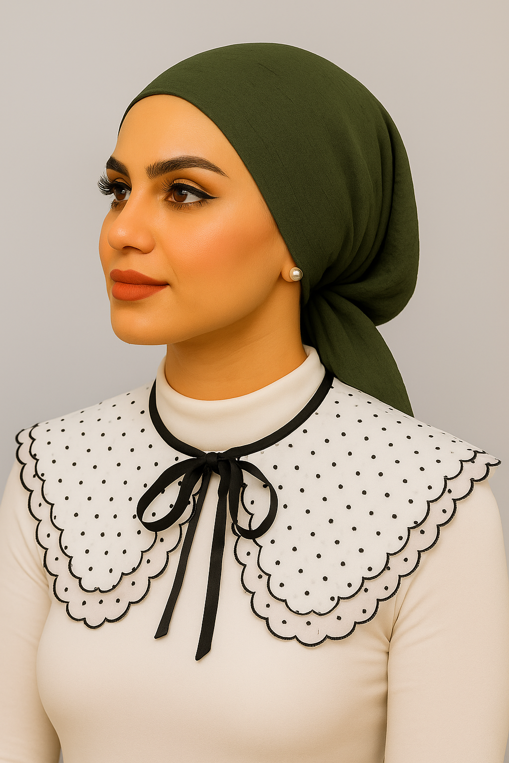 طوق ديكي منقط للنساء قابل للفصل