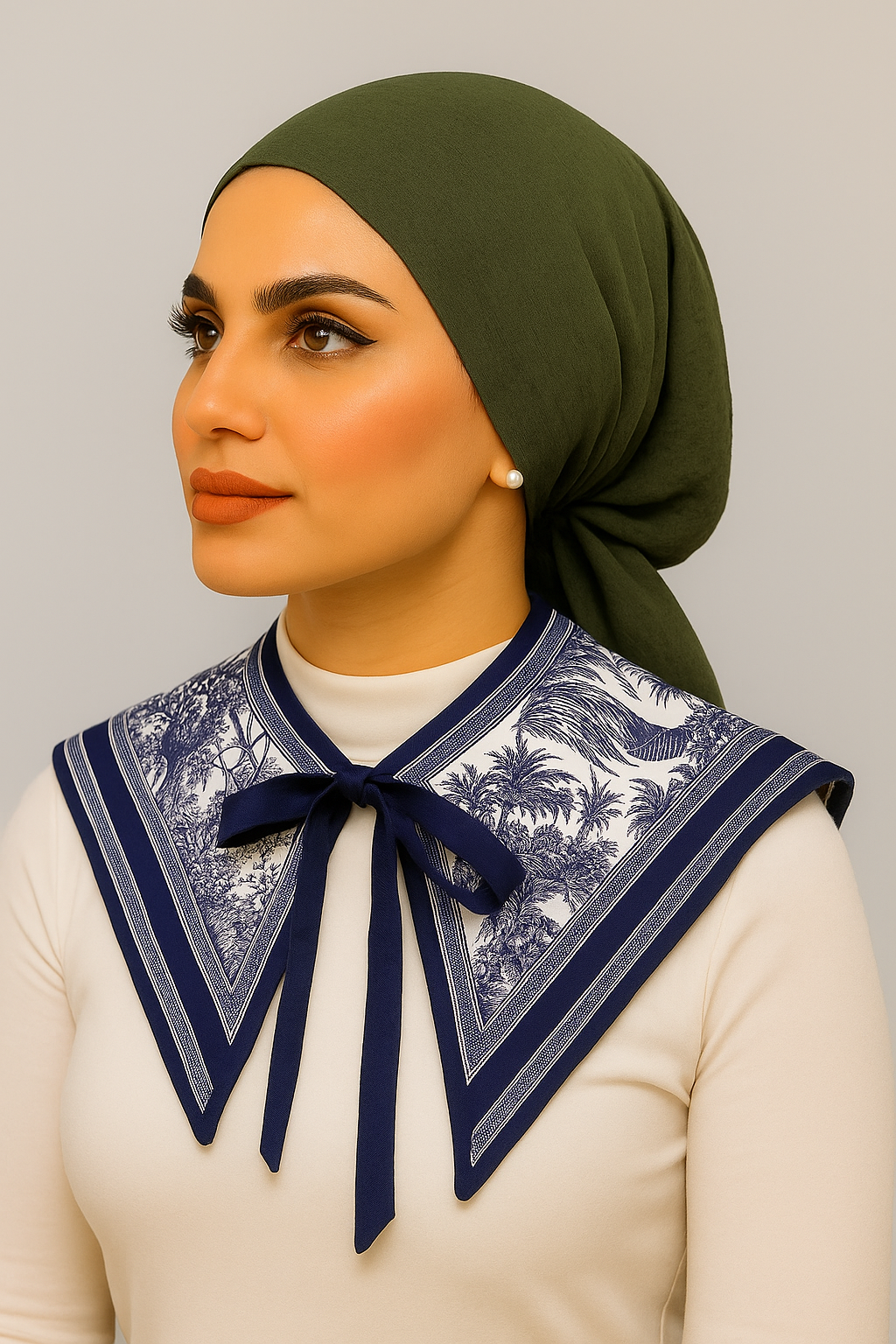 طوق ديكي مطبوع عليه نقشة حيوانية