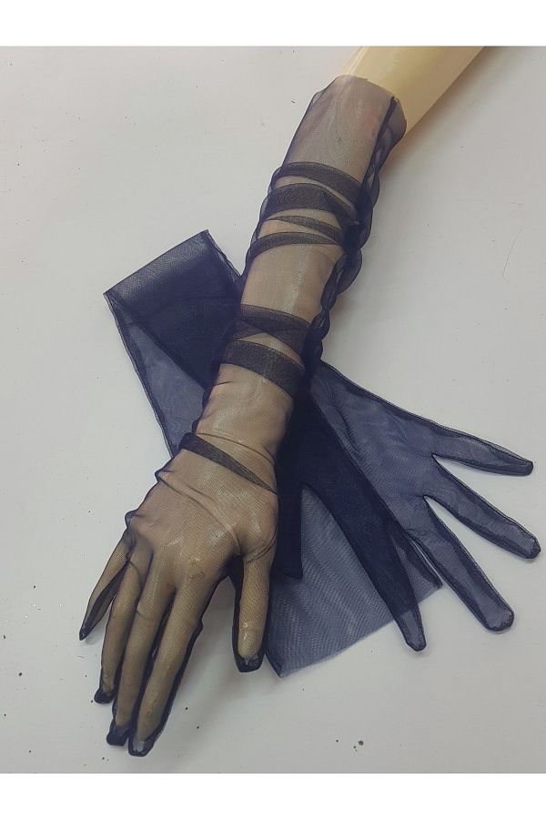 أكمام طويلة من التول العصري للنساء | قابلة للتمدد | رفيعة للغاية