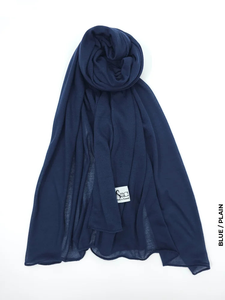 Shaash Turkey High Quality Scarf Blue / Plain Scarf (Hijab)