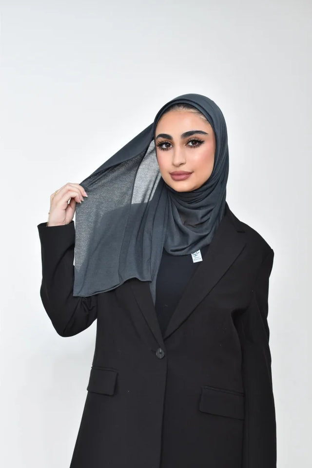 Shaash Turkey High Quality Scarf Dark Grey / Plain Scarf (Hijab)