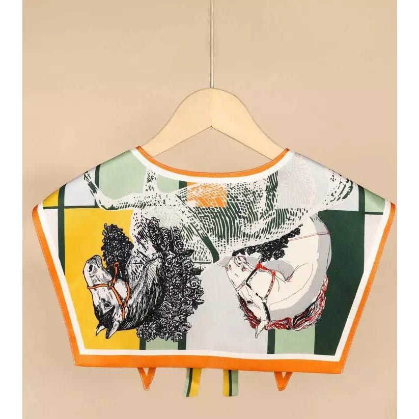 Printed Dickey Collar Horse Design Hermes pattern