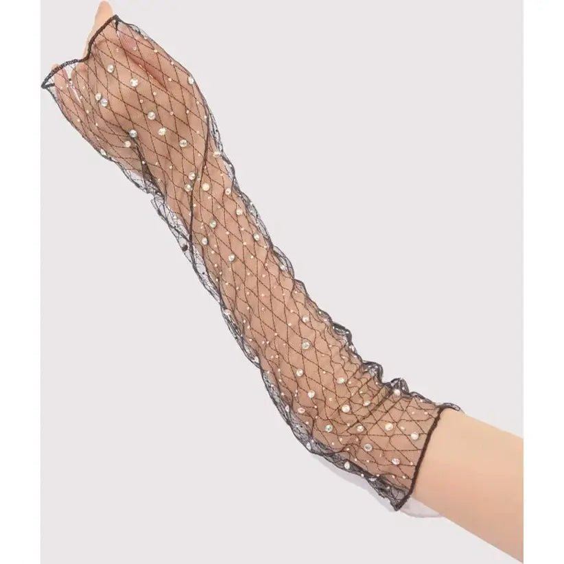 Rhinestone decor checks arm sleeves
