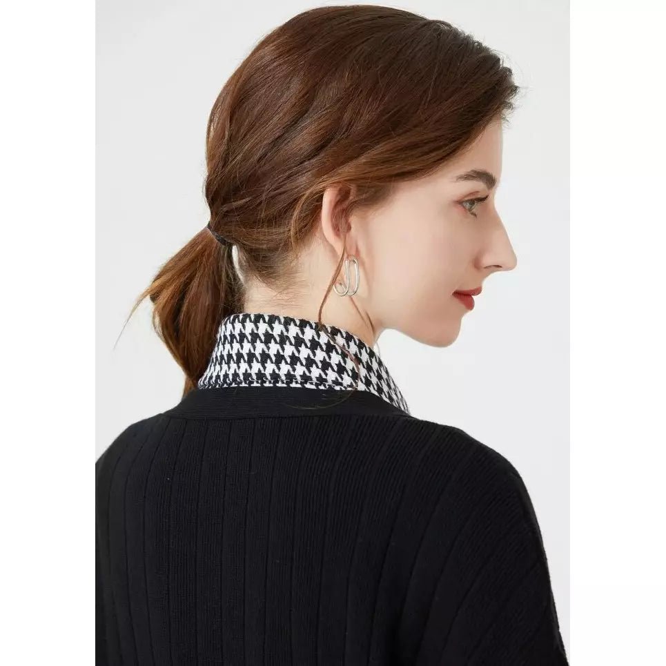 Houndstooth pattern Dickey Collar