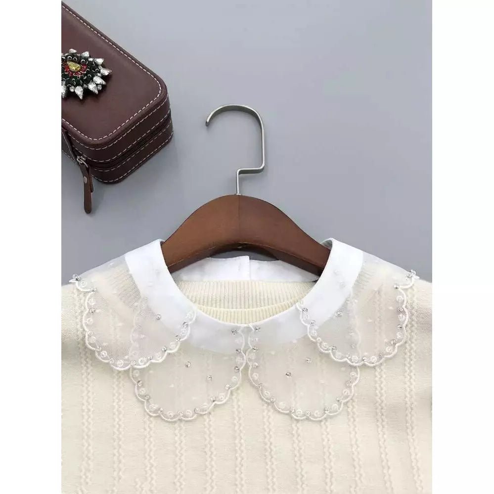 Rhinestone bead decor and Scissor collar