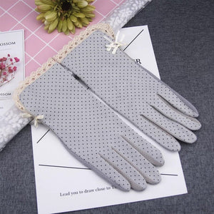 Sun Protection Polka Dotted Driving Gloves | دانتيل |